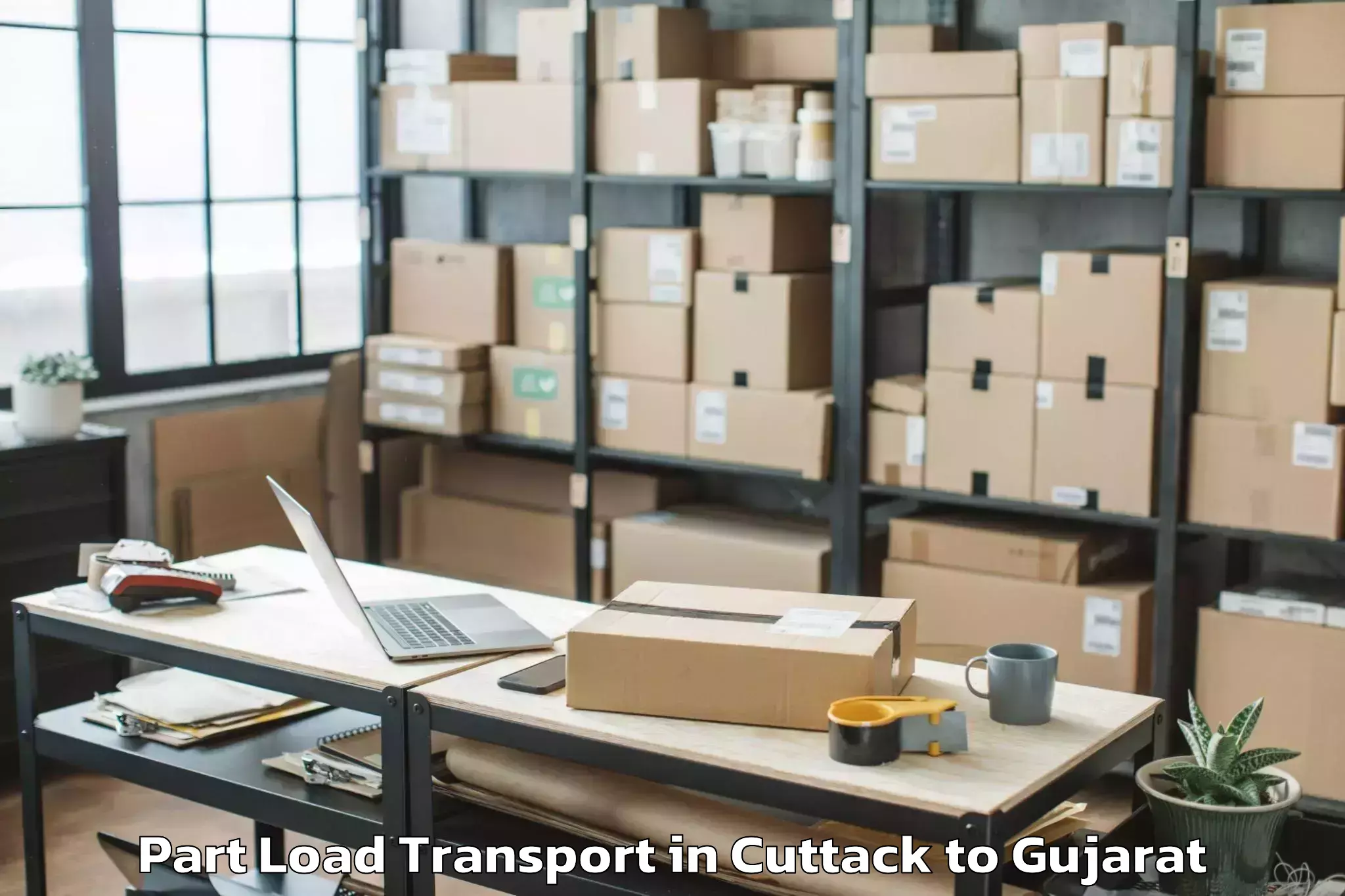 Top Cuttack to Vansda Part Load Transport Available